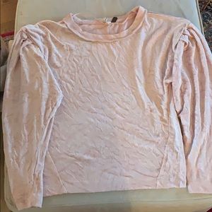 velvet light pink long sleeve